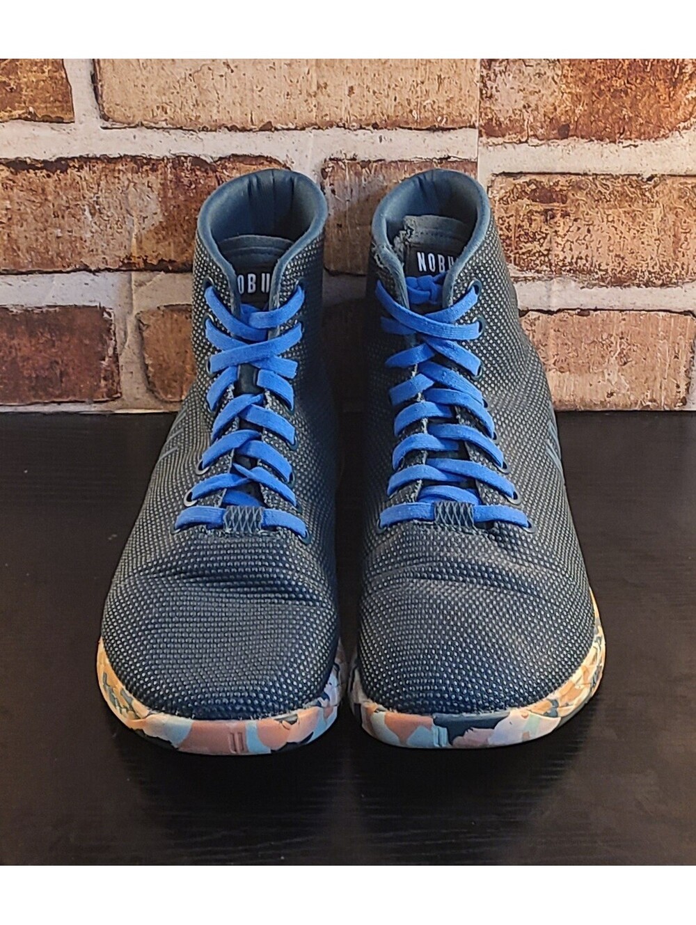 NoBull Daisy Floral High Top Trainer Shoes  Women Sz 8.5 Men Sz 7 Blue Sneakers